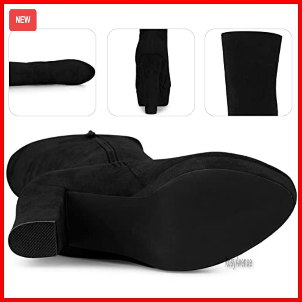 Platform Chunky Heel Over the Knee Thigh High Boots - Picture 4 of 5